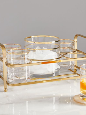 Gold Rimmed Drinkware Set