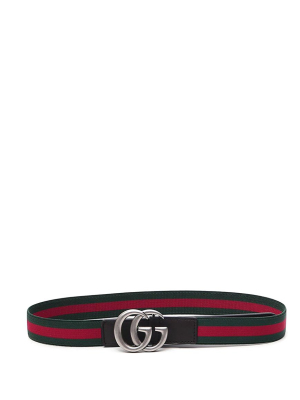 Gucci Kids Web Double G Buckle Belt