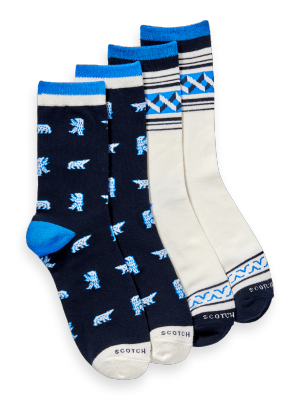 2-pack Stretch-cotton- Patterned Socks