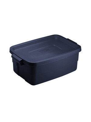 Rubbermaid Roughneck 3 Gallon Rugged Stackable Storage Tote Container, Blue (6 Pack)