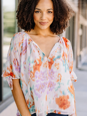 Looking At You Light Pink Watercolor Blouse