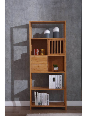 Selma Bamboo Bookcase Right Facing Spindle Cabinet - Boraam