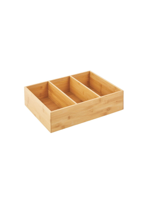 Mdesign Bamboo Wood Kitchen Storage Organizer For Food Container Lids - Natural