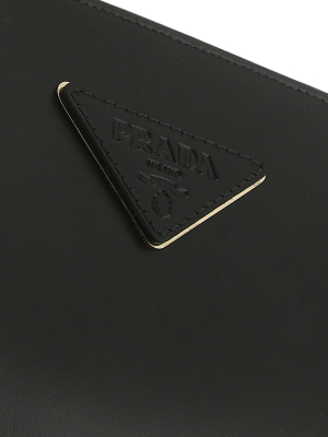 Prada Logo Plaque Clutch Bag