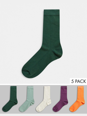 Asos Design Ankle Socks In Sludgey Tones 5 Pack