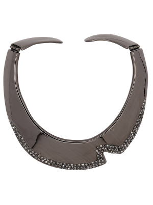 Gunmetal And Hematite Bib Necklace