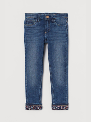 Skinny Fit Lined Jeans