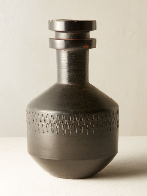 Smoke Stack Black Vase