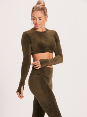 Velour High Waisted Legging - Nori