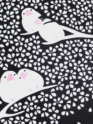 Tenasen Furoshiki, Black & White, Sakura & Bunchou (java Sparrow)