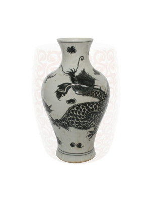 Black Dragon Porcelain Fairy Vase In Two Sizes