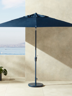 Shadow Rectangular Navy Umbrella With Base