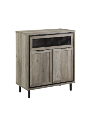 30" Mesh Metal Drop-down Door Accent Cabinet - Saracina Home