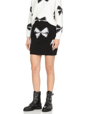 Redvalentino Bow Printed High-waisted Skirt