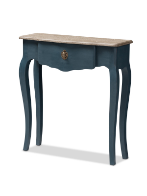 Mazarine Classic And Provincial Spruce Finished Console Table Blue - Baxton Studio