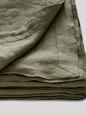 100% Linen Table Cloth In Khaki