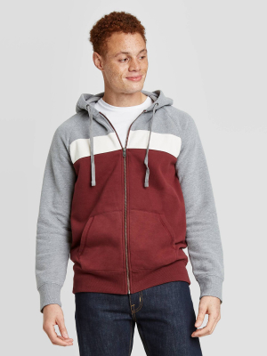 Men's Regular Fit Full-zip Fleece Hoodie - Goodfellow & Co™ Red