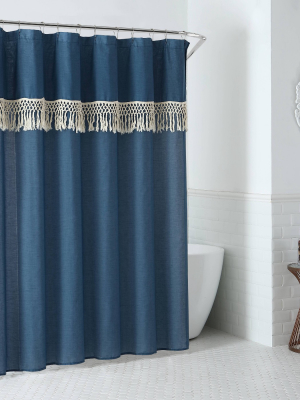 Lydia Shower Curtain Blue - Peach & Oak