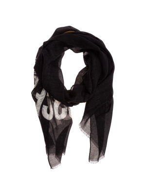 Moschino Teddy Bear Printed Scarf