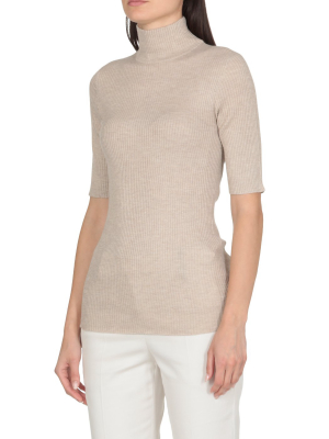 Brunello Cucinelli High-neck Ribbed Top