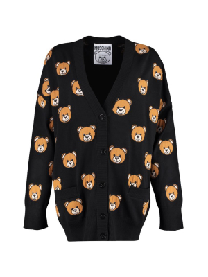 Moschino Teddy Intarsia Knit Cardigan