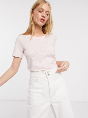 Whistles Rosa Double Trim T-shirt In Rose