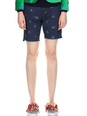‘skull Crossbones And Whales’ Cut Off Shorts