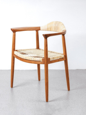 Wegner Kennedy Teak Chair With Hand-caned Seat