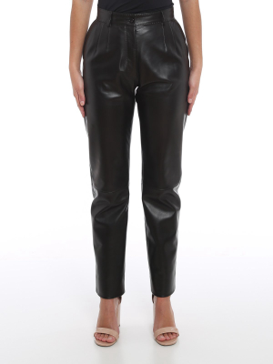 Dolce & Gabbana High Waisted Leather Trousers