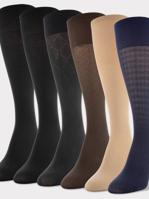 Women's Peds 6pk Light Opaque Trouser Socks