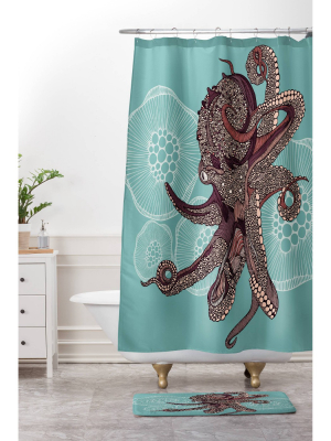 Octopus Bloom Shower Curtain Teal - Deny Designs