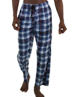 Men's Minky Fleece Sleep Pants - Lt Blue Plaid