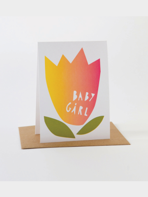 Papercut Baby Girl Card