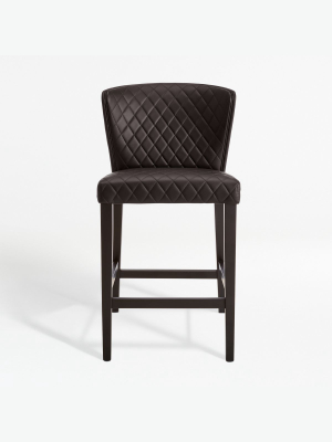 Curran Quilted Chocolate Counter Stool