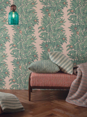 Medlar Wallpaper In Blush And Mint From The Mansfield Park Collection By Osborne & Little