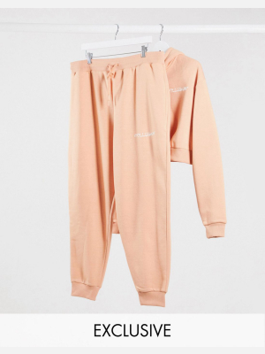 Collusion Plus Exclusive Sweatpants In Apricot