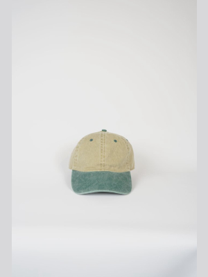 Washed Cotton 6-panel Cap Khaki X Green