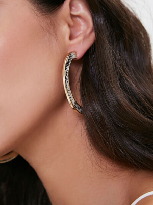 Snake Print Hoop Earrings