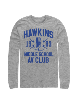 Men's Stranger Things Hawkins Av Club 1983 Long Sleeve Shirt