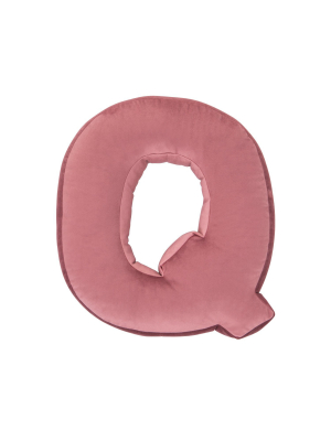 Velvet Letter Q Cushion - Handmade To Order