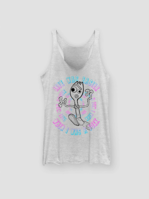 Women's Forky Stay Weird Graphic Tank Top (juniors') - White Heather