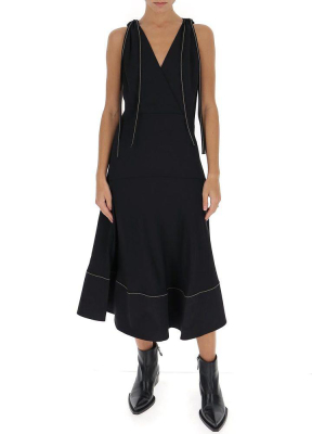 Proenza Schouler Flared V-neck Midi Dress