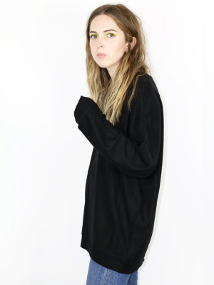 Brushed Jersey Oversized Sweatshirt – Black