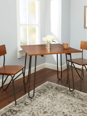 Henry Drop Leaf Table With Hairpin Legs Brown - Silverwood