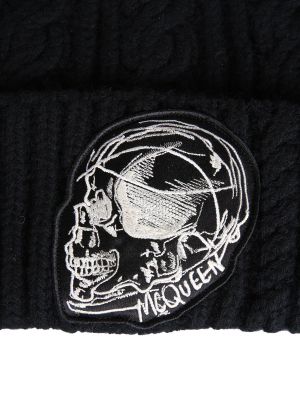 Alexander Mcqueen Embroidered Logo Patch Beanie