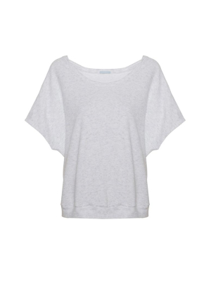 Eberjey Leonor Errand Short Sleeve Top - Cloud/chambray