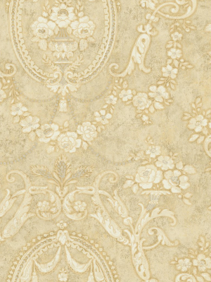 Frills Cameo Wallpaper In Antique Luster From The Vintage Home 2 Collection By Wallquest