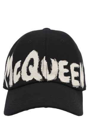 Alexander Mcqueen Graffiti Logo Baseball Cap