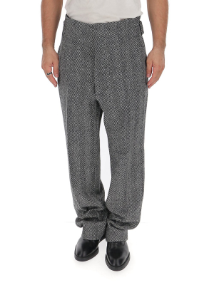 Maison Margiela Scratch Fastening Herringbone Trousers