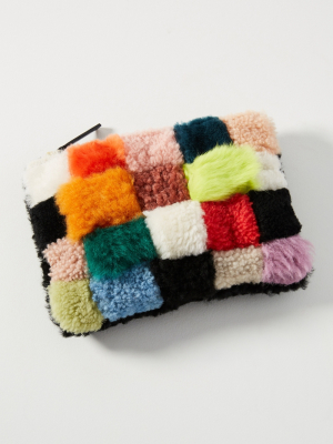 Primecut Patchwork Shearling Clutch